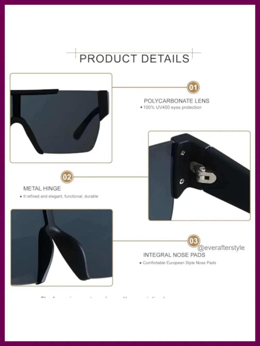 Flat Top Square Sunglasses UV Protection Shield Shades